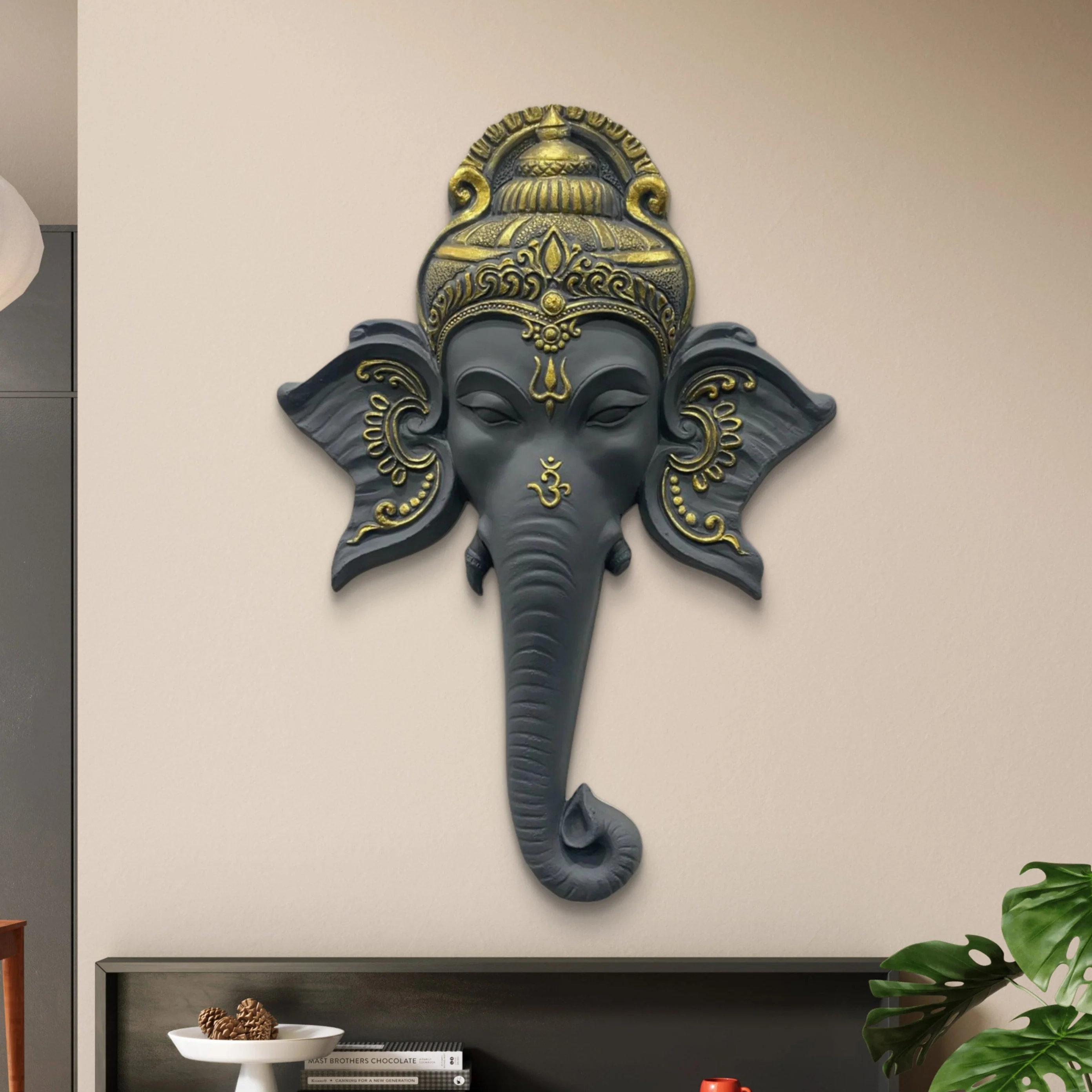 32x21 Inch | Ganesha Face 3D Relief Wall Mural | Handcrafted Wall Sculpture & Art Décor | Ready-to-Hang - Image 5