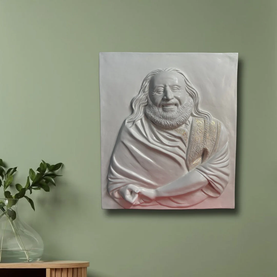 Shri Ravishankar Maharaj Ji 3D Wall Art Sculpture (3 × 2.5 Feet)