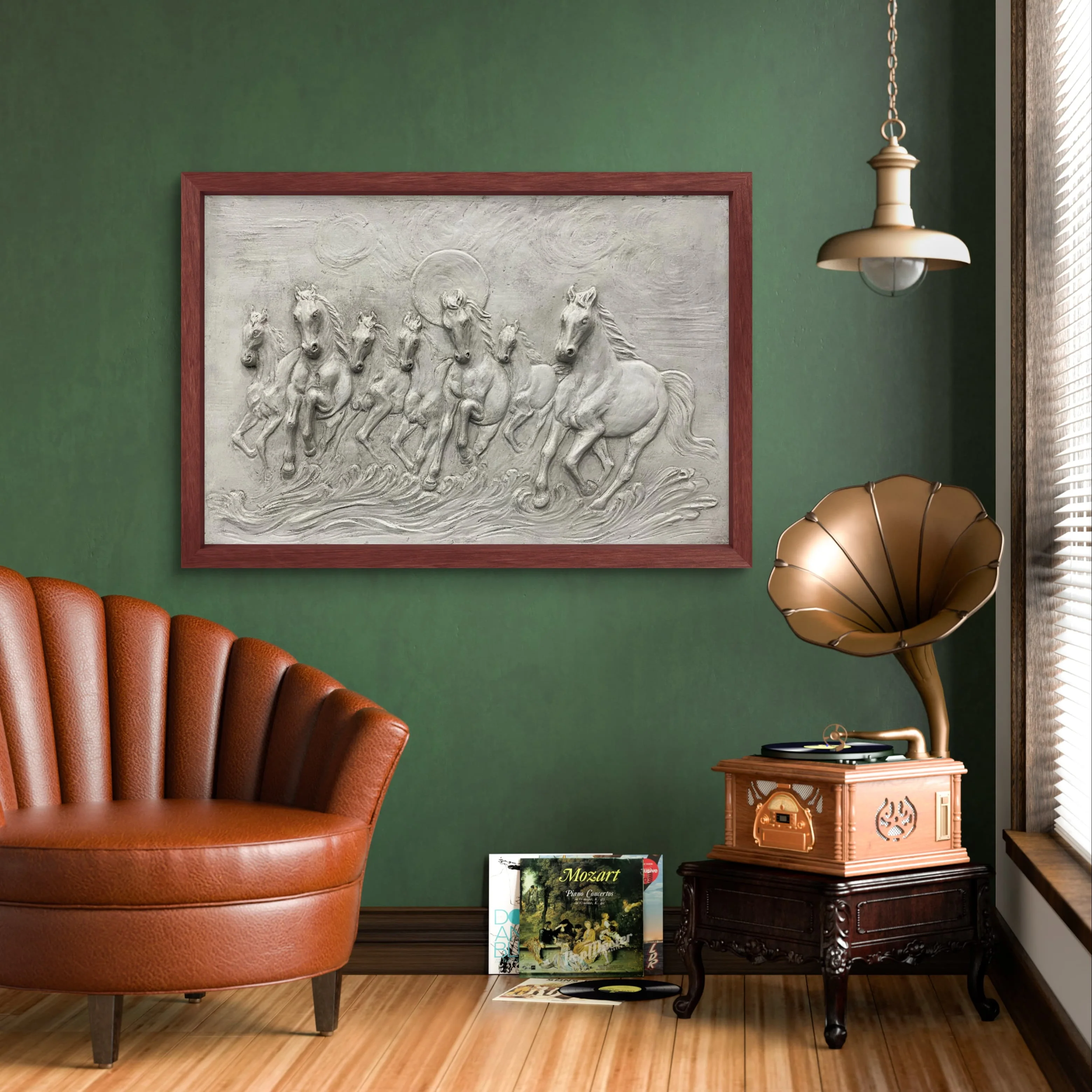 3x2 Feet 7 Horses 3D Relief Wall Mural - Image 4