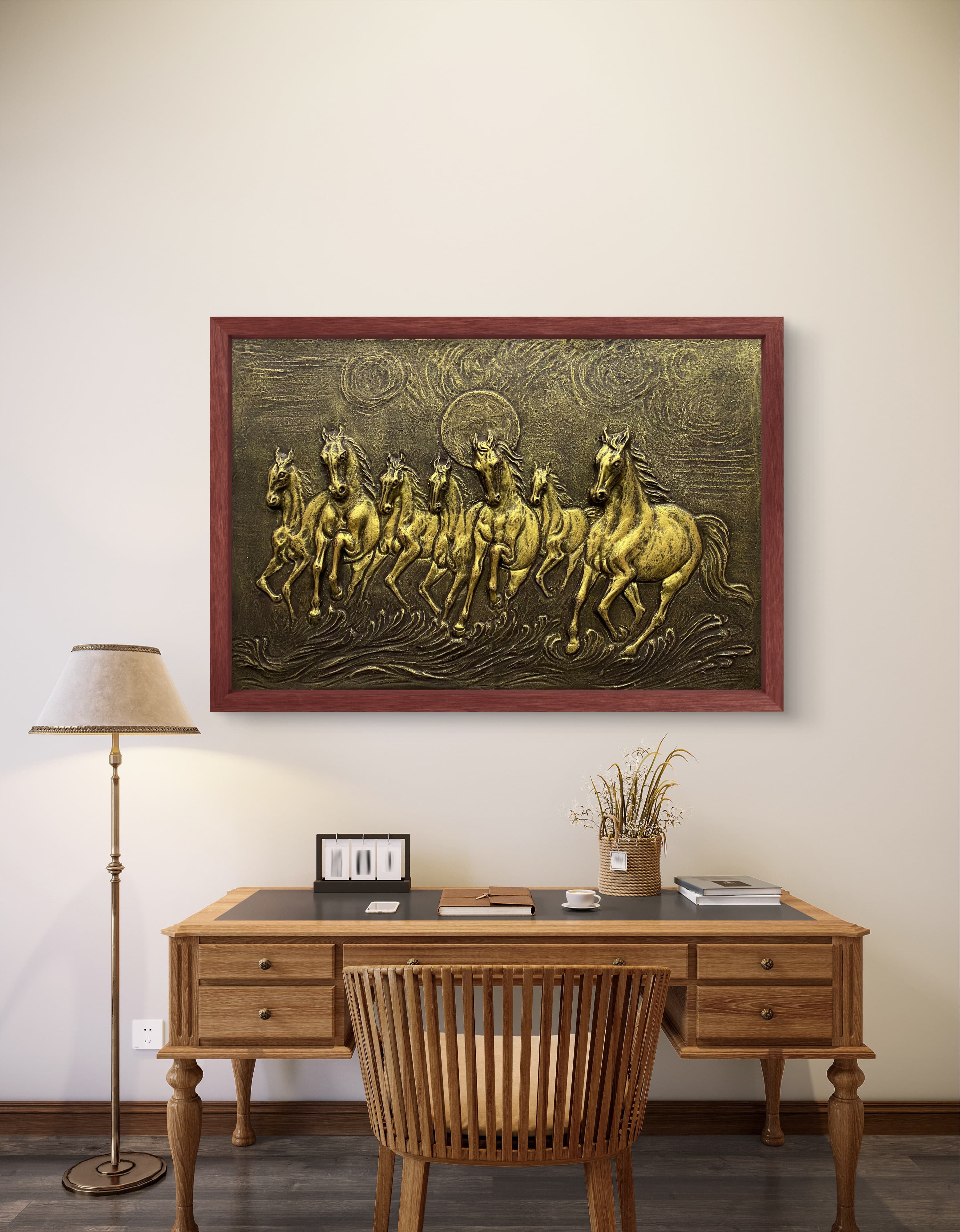 3x2 Feet 7 Horses 3D Relief Wall Mural - Image 6