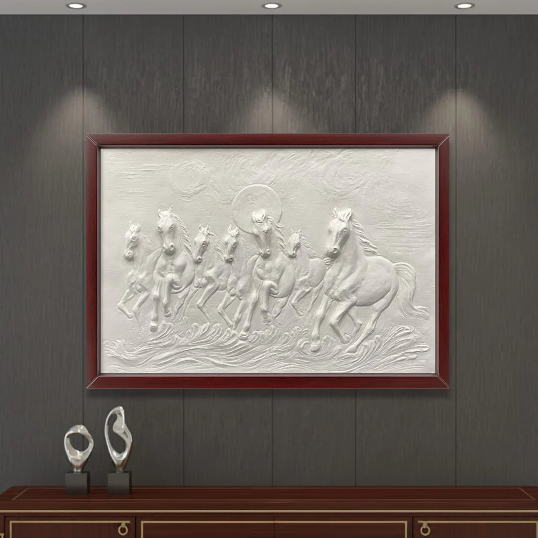 3x2 Feet 7 Horses 3D Relief Wall Mural - Image 8