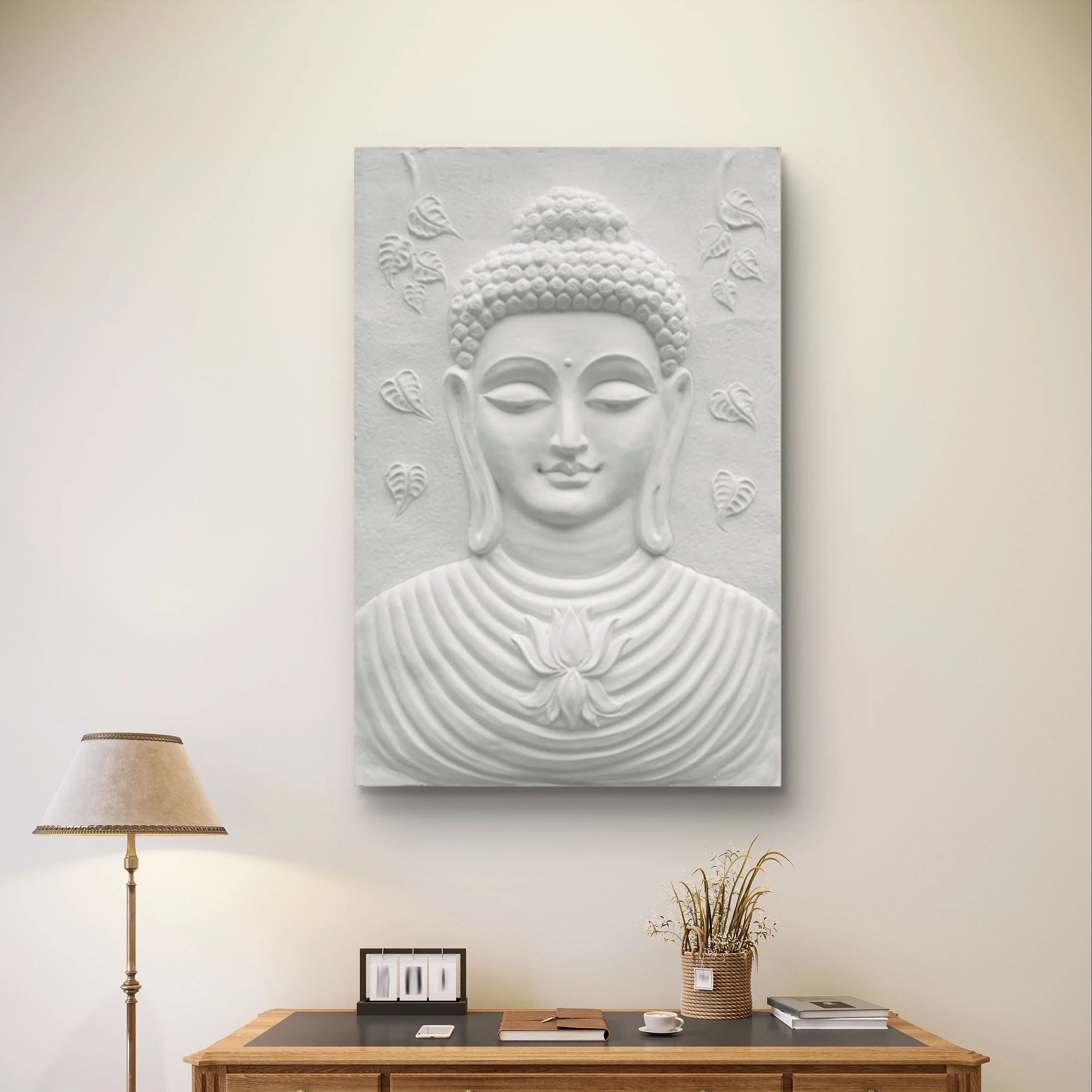 3x2 ft | Buddha 3D Wall Mural | Handcrafted Relief Sculpture | Ready to Hang Art Decor - Image 4