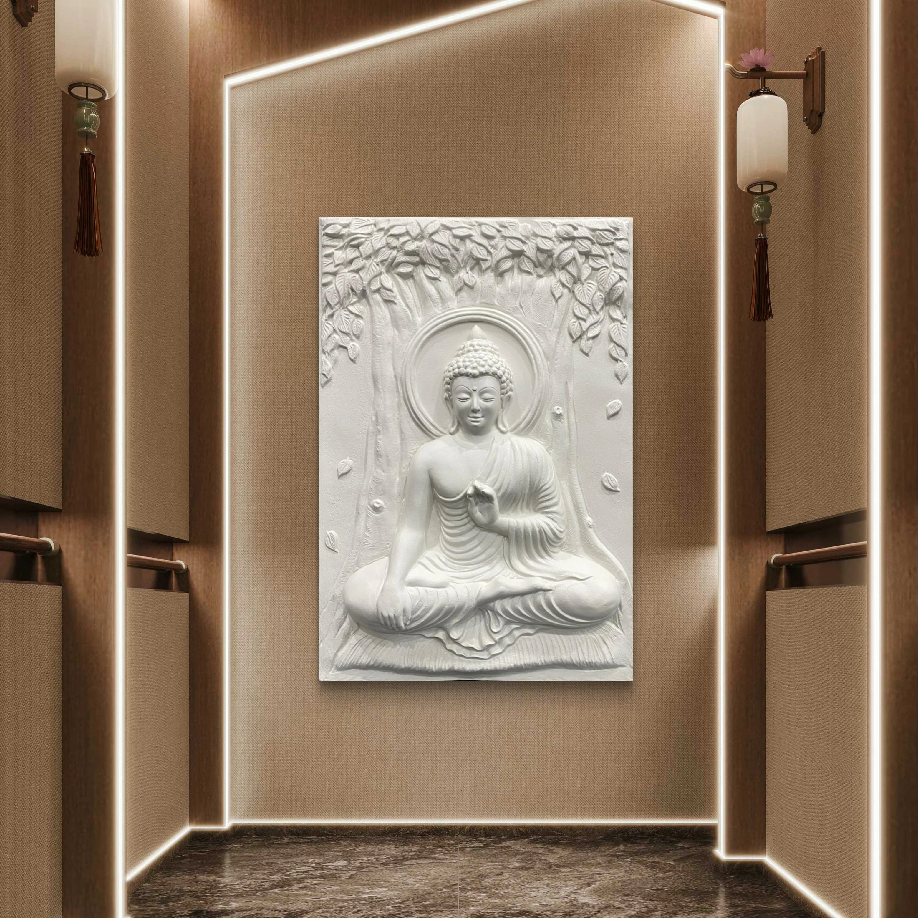 3x2 ft | Buddha 3D Relief Wall Mural | Meditative Handcrafted Wall Sculpture & Art Décor | Ready-to-Hang - Image 4