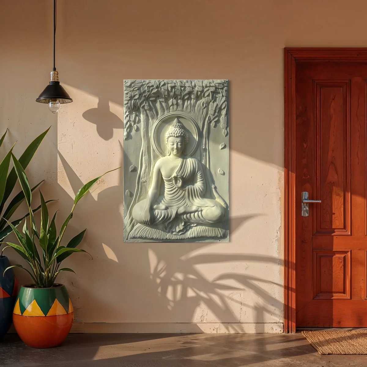 3x2 ft | Buddha 3D Relief Wall Mural | Meditative Handcrafted Wall Sculpture & Art Décor | Ready-to-Hang - Image 6