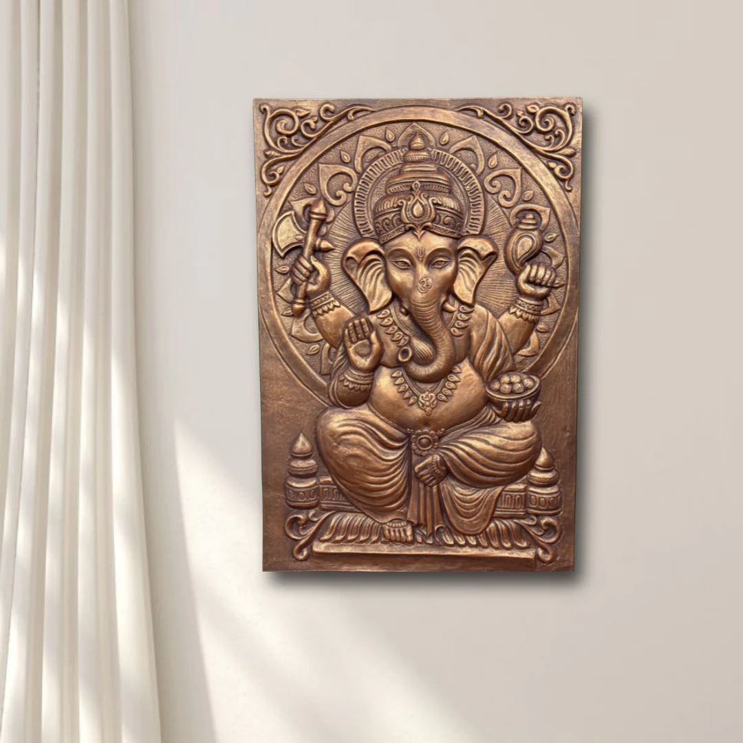 Lord Ganesha 3D Wall Art Sculpture (3 x 2 Feet) – Premium Handcrafted Home Decor Art - Image 2