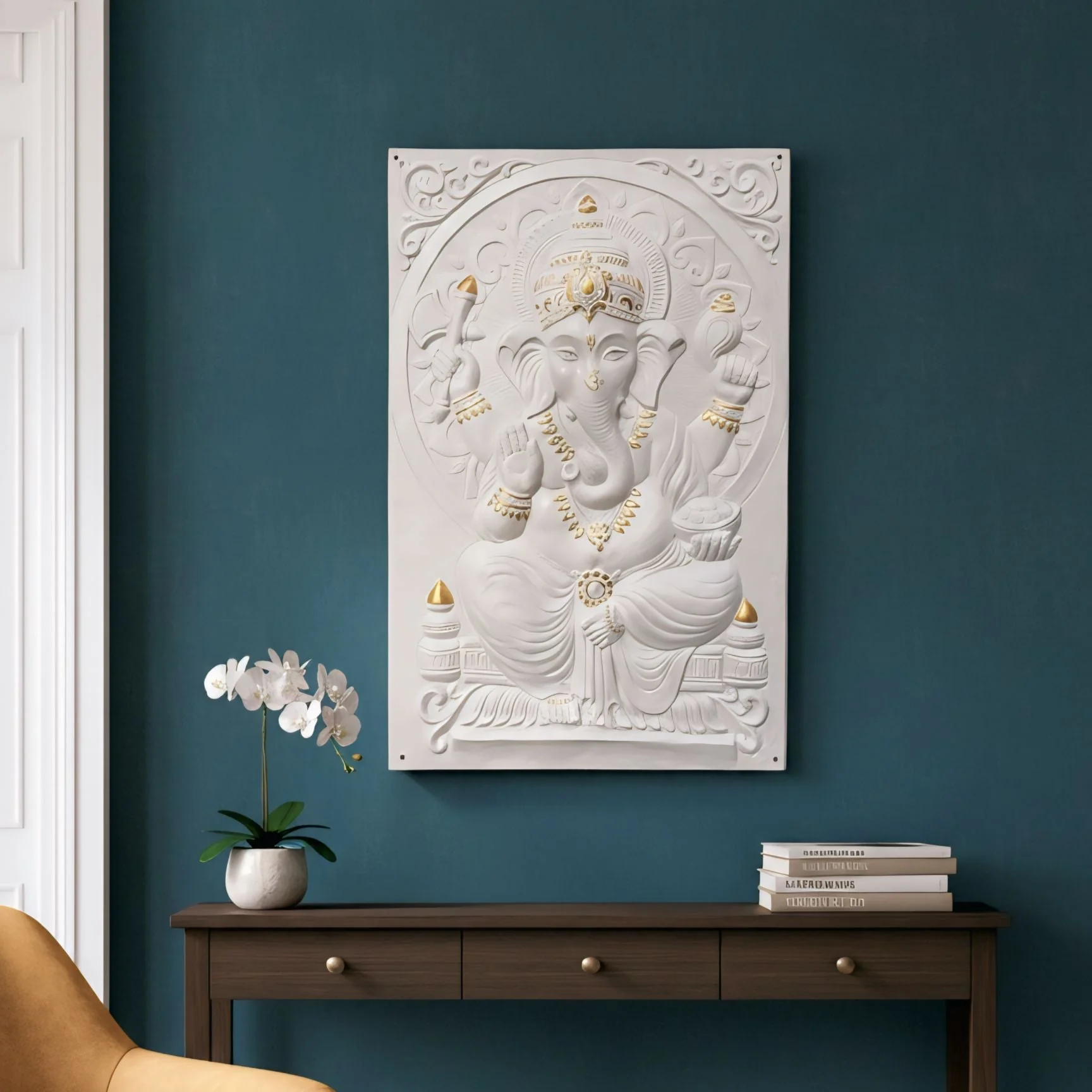 Lord Ganesha 3D Wall Art Sculpture (3 x 2 Feet) – Premium Handcrafted Home Decor Art - Image 3