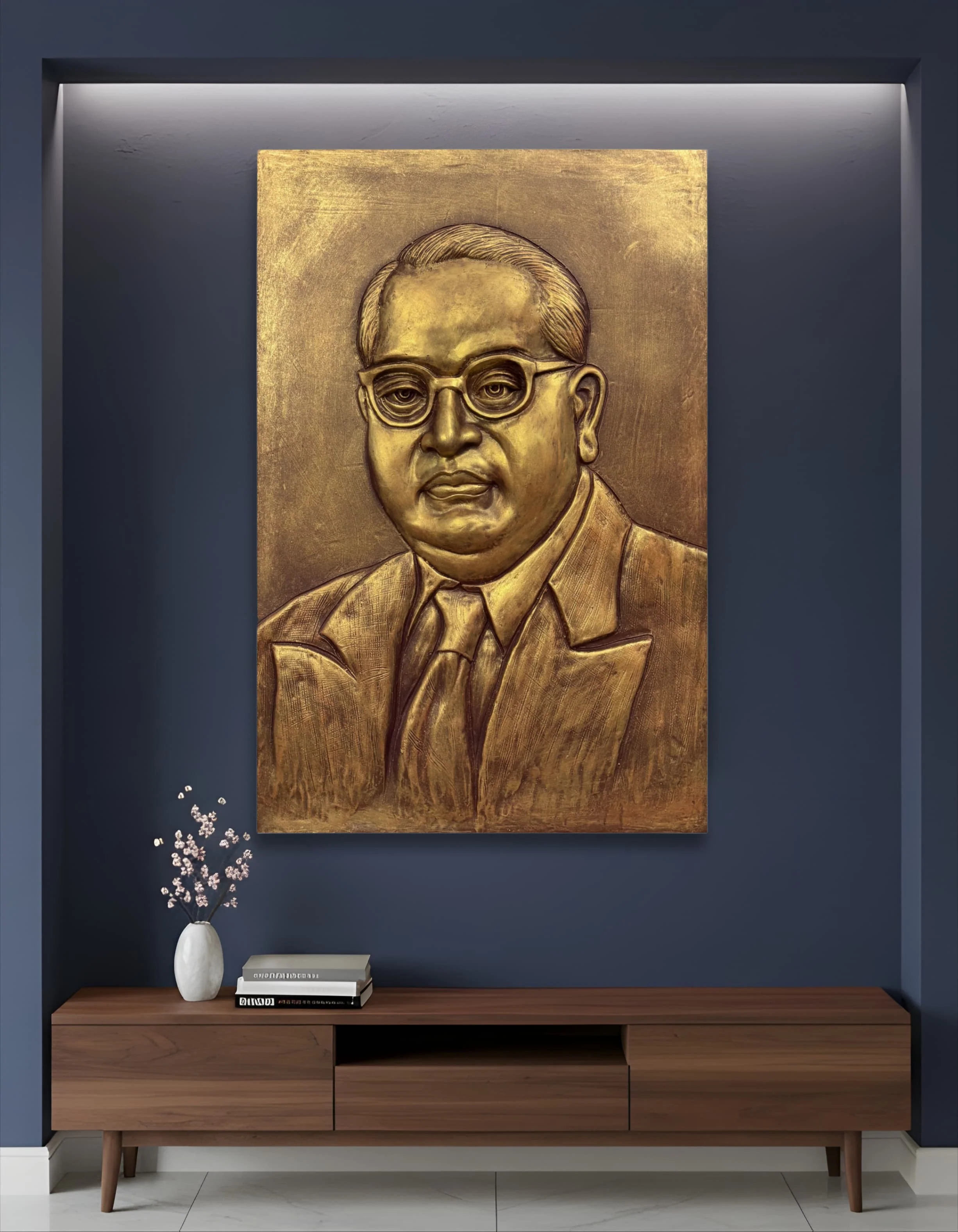 3x2 ft Dr. B. R. Ambedkar 3D Relief Mural | Inspirational Wall Art for Home, Office & Institutions