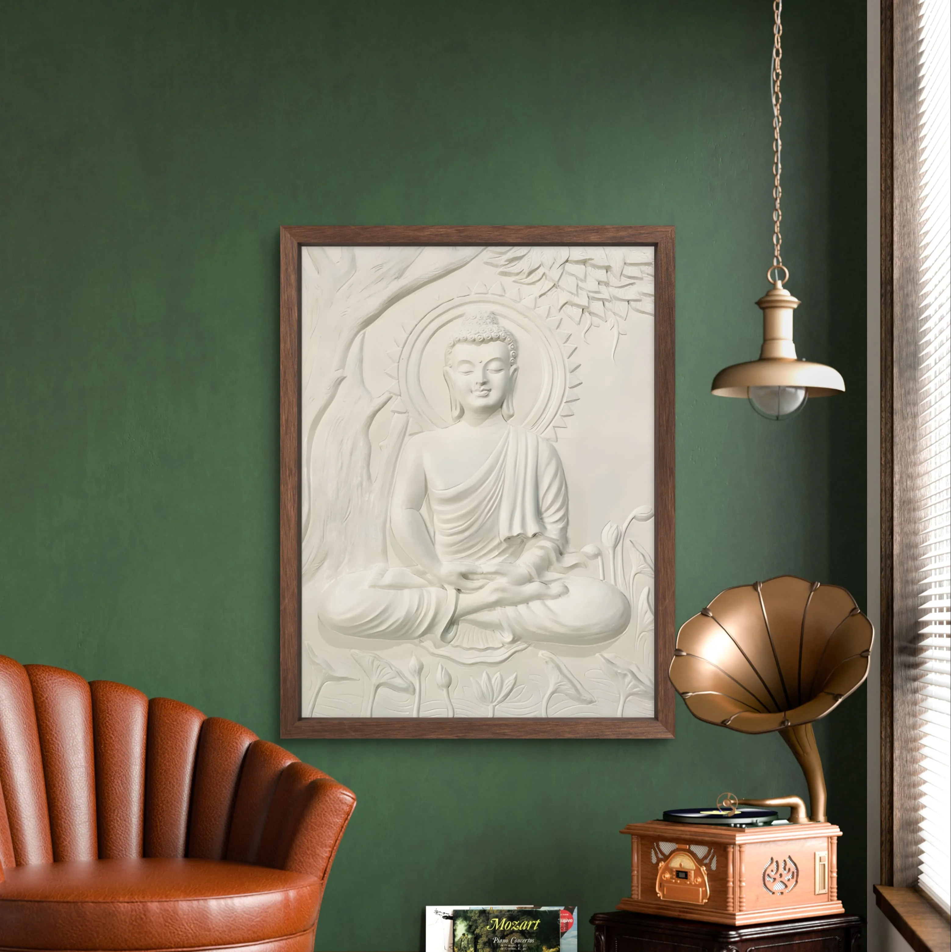 4x3 | Buddha Under the Tree 3D Relief Mural – Handmade Wall Art | Spiritual Home & Office Décor - Image 4