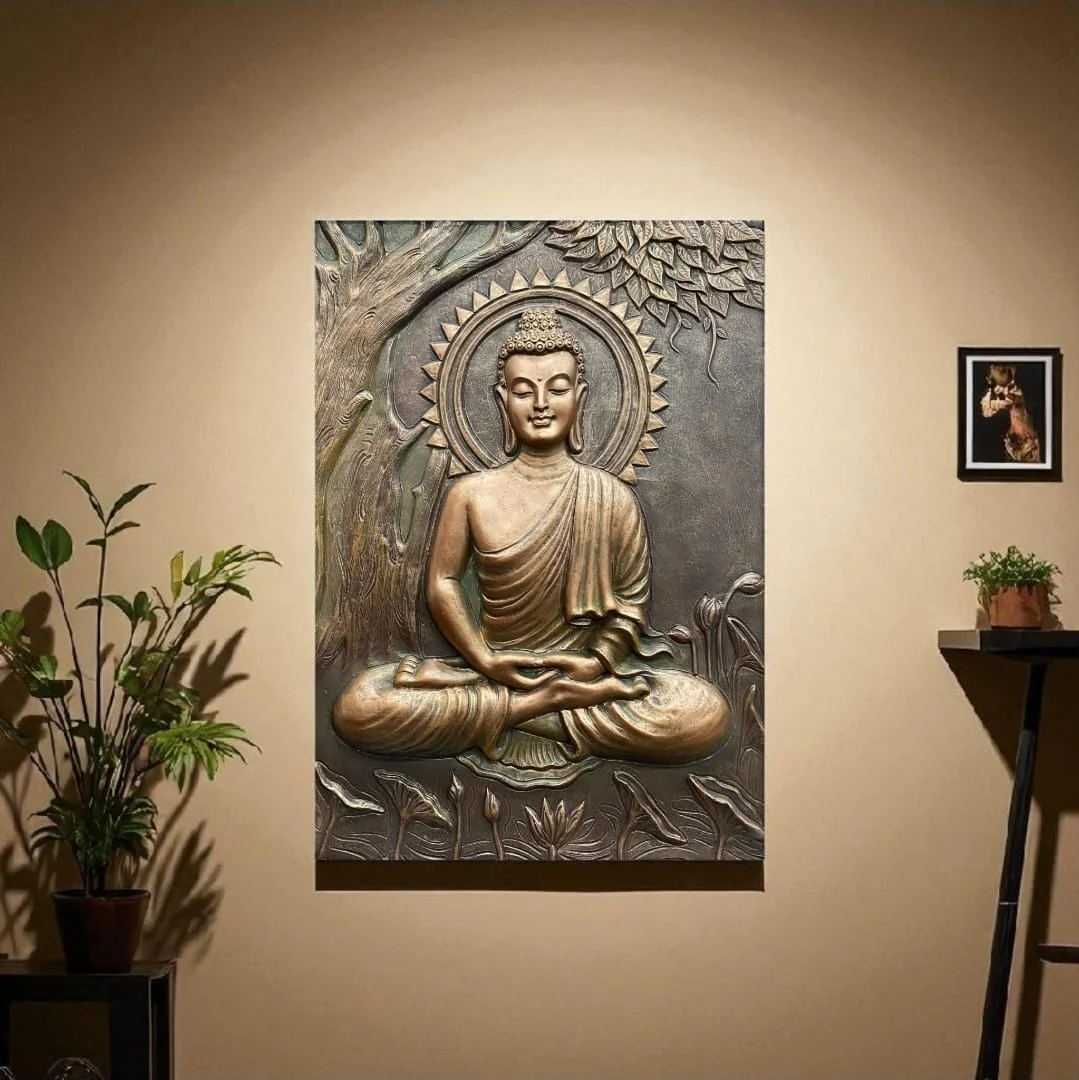 4x3 | Buddha Under the Tree 3D Relief Mural – Handmade Wall Art | Spiritual Home & Office Décor - Image 7