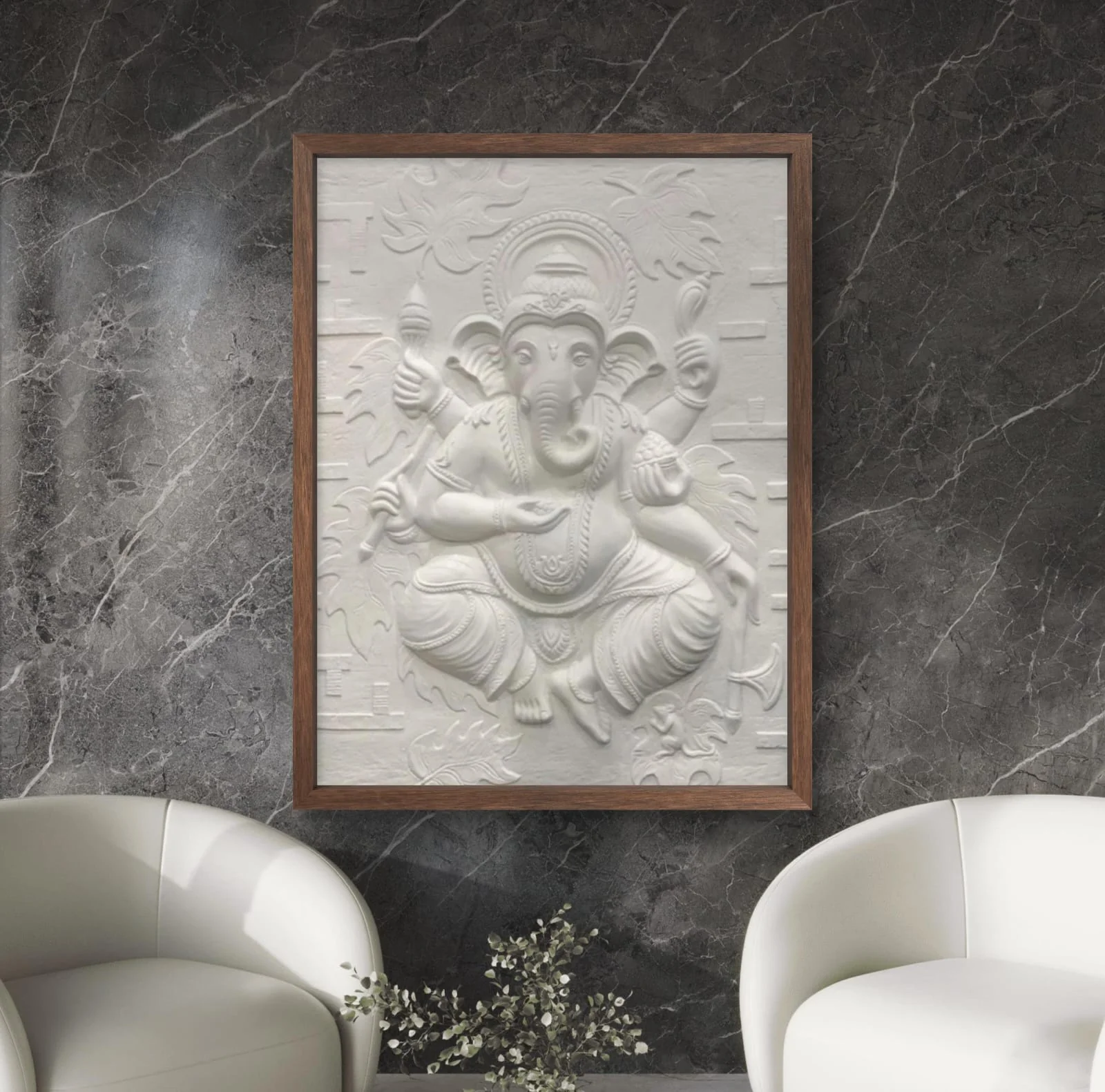 4x3 Feet | Handcrafted Dancing Ganesha 3D Relief Mural – Ready to Hang - Image 9