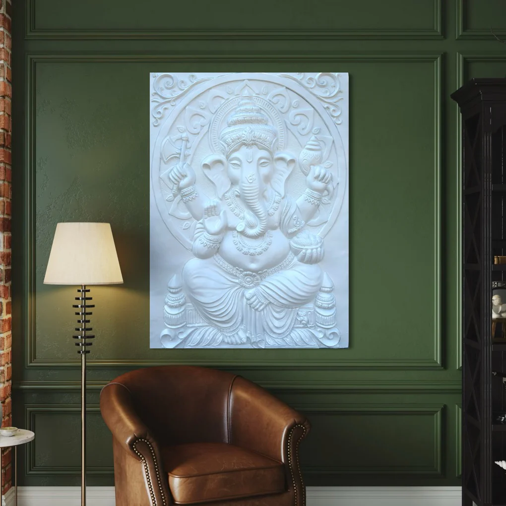 4x3 Feet | Premium Lord Ganesha Relief Mural | Handcrafted 3D Wall Art |Ready to Hang - Image 4