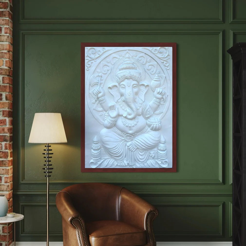 4x3 Feet | Premium Lord Ganesha Relief Mural | Handcrafted 3D Wall Art |Ready to Hang - Image 5