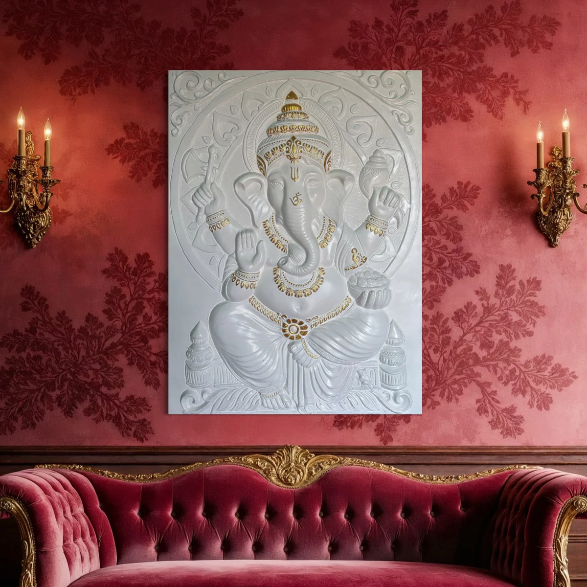 4x3 Feet | Premium Lord Ganesha Relief Mural | Handcrafted 3D Wall Art |Ready to Hang - Image 6