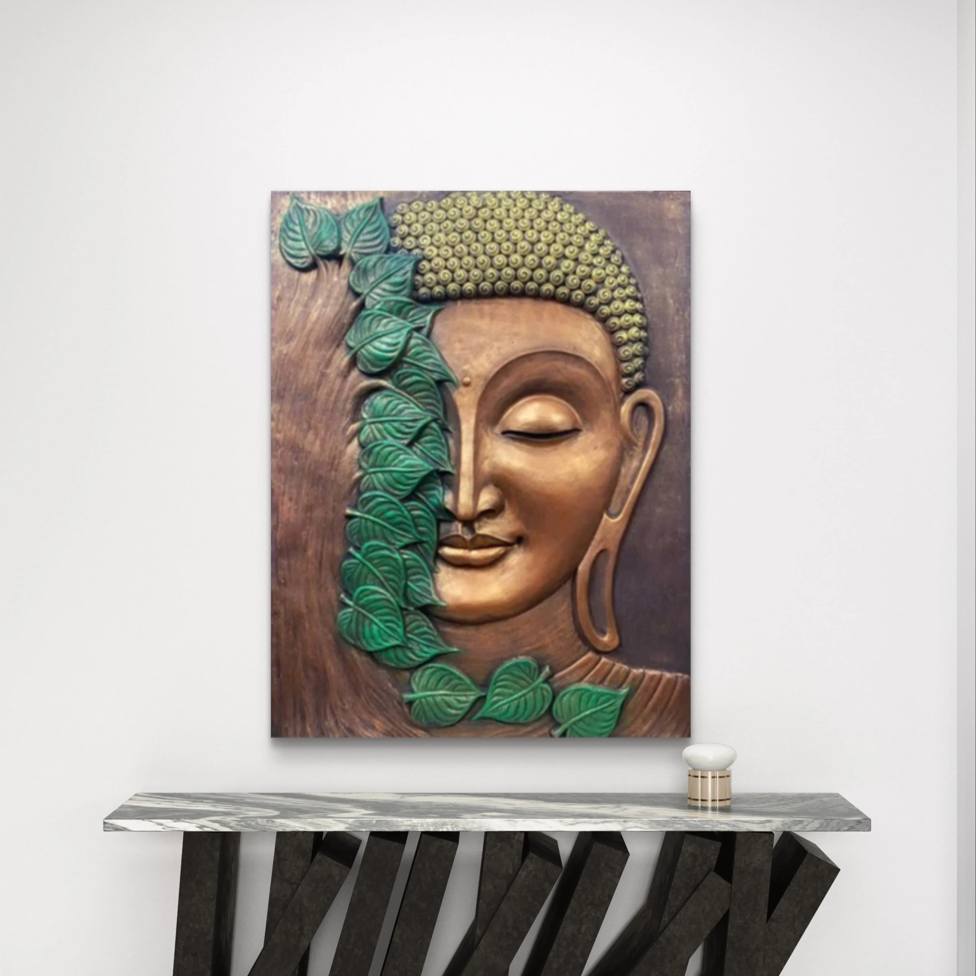 4x3 Feet | Tranquil Buddha 3D Relief Wall Mural | Spiritual Wall Art - Image 3
