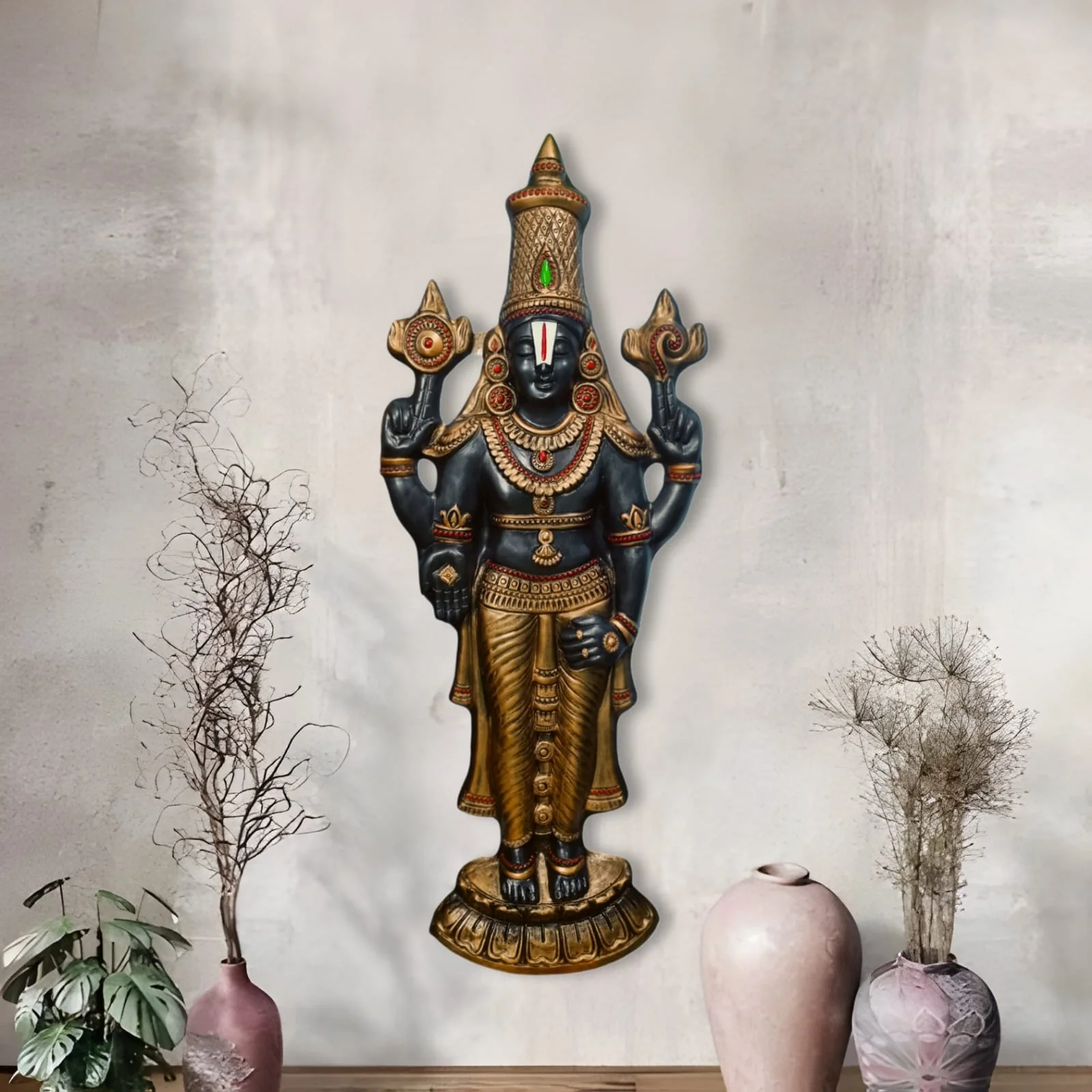 5x2 Feet | Venkateshwara Balaji 3D Relief Wall Mural | Handcrafted Home & Cultural Art Décor | Ready-to-Hang - Image 3