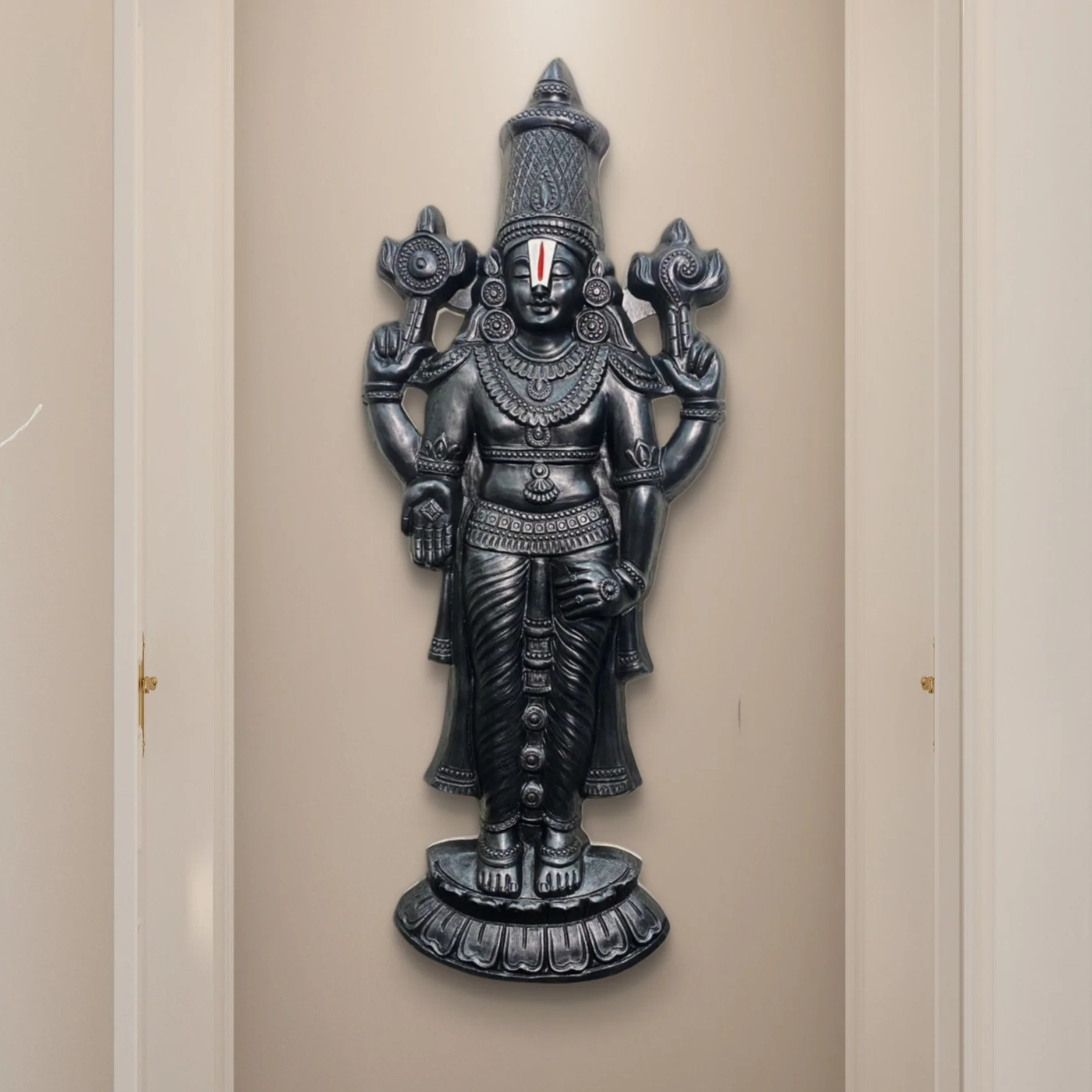 5x2 Feet | Venkateshwara Balaji 3D Relief Wall Mural | Handcrafted Home & Cultural Art Décor | Ready-to-Hang - Image 5