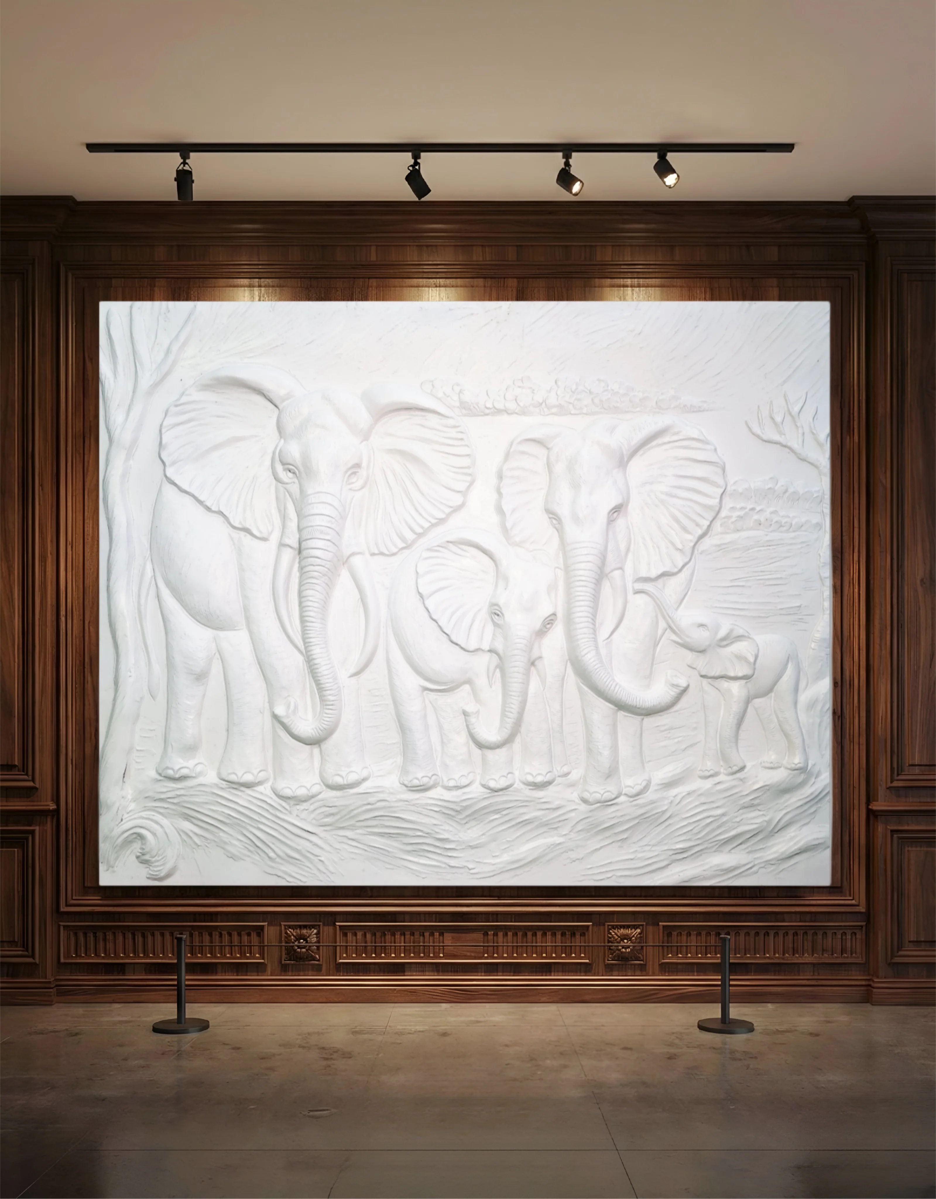 5x4 Feet Majestic Elephant Family – 3D Relief Wall Mural | Vastu Inspired - Image 2