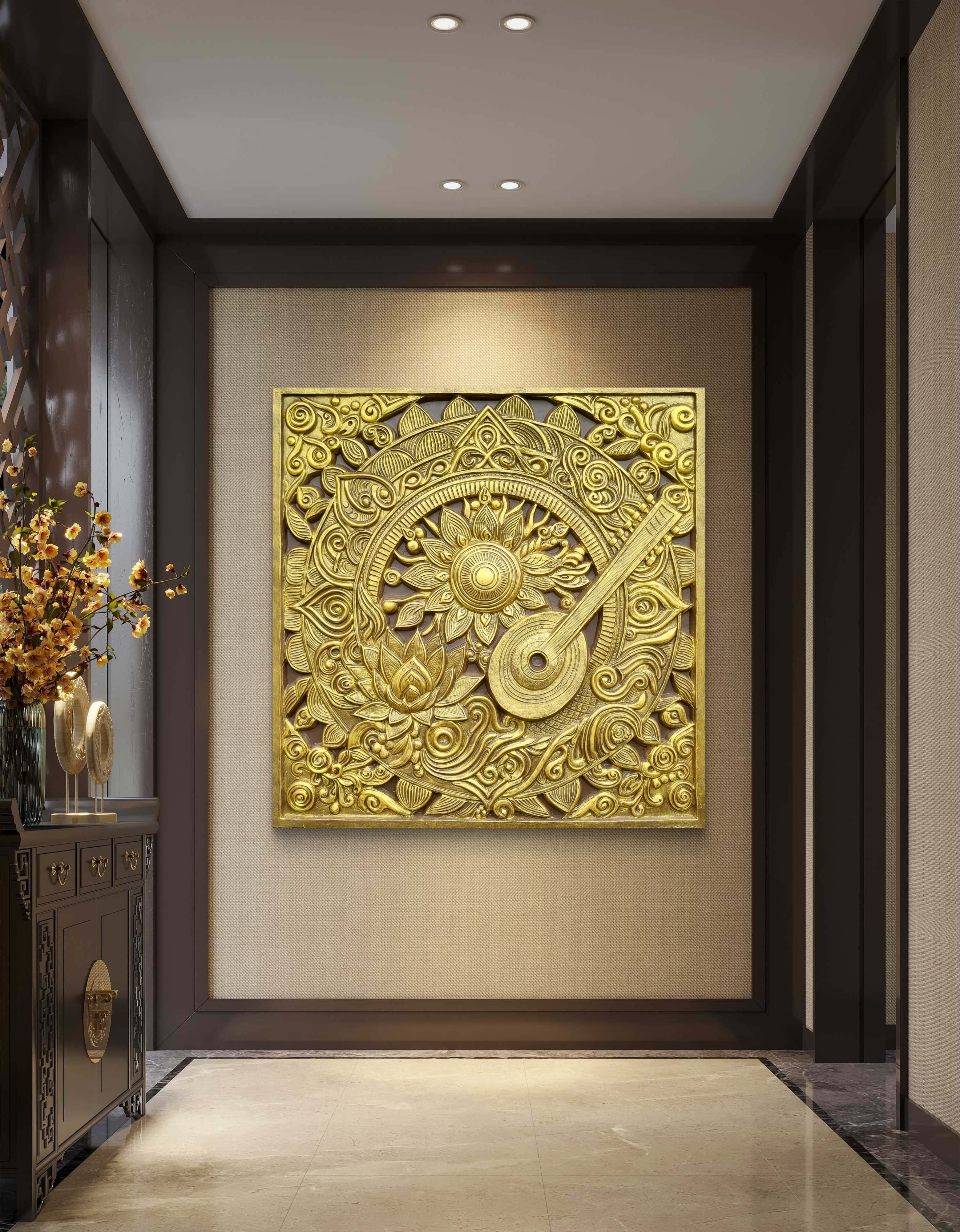 5x5 Feet Blooming Harmony 3D Relief Mural Wall Art | Tanpura Bloom - Image 4