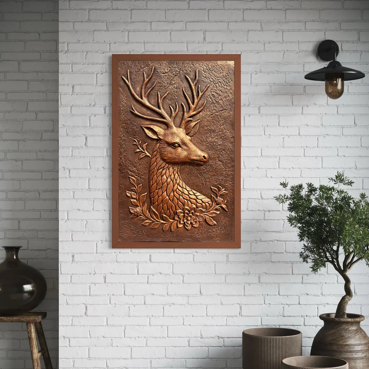 Deer 3D Wall Art Sculpture (3×2 Feet) - Image 2
