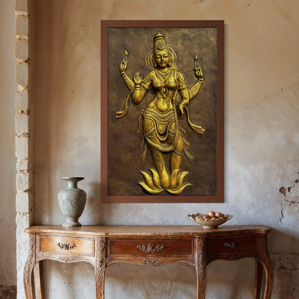 Goddess Lakshmi 3D Wall Art Sculpture (3×2 Feet) - Image 2