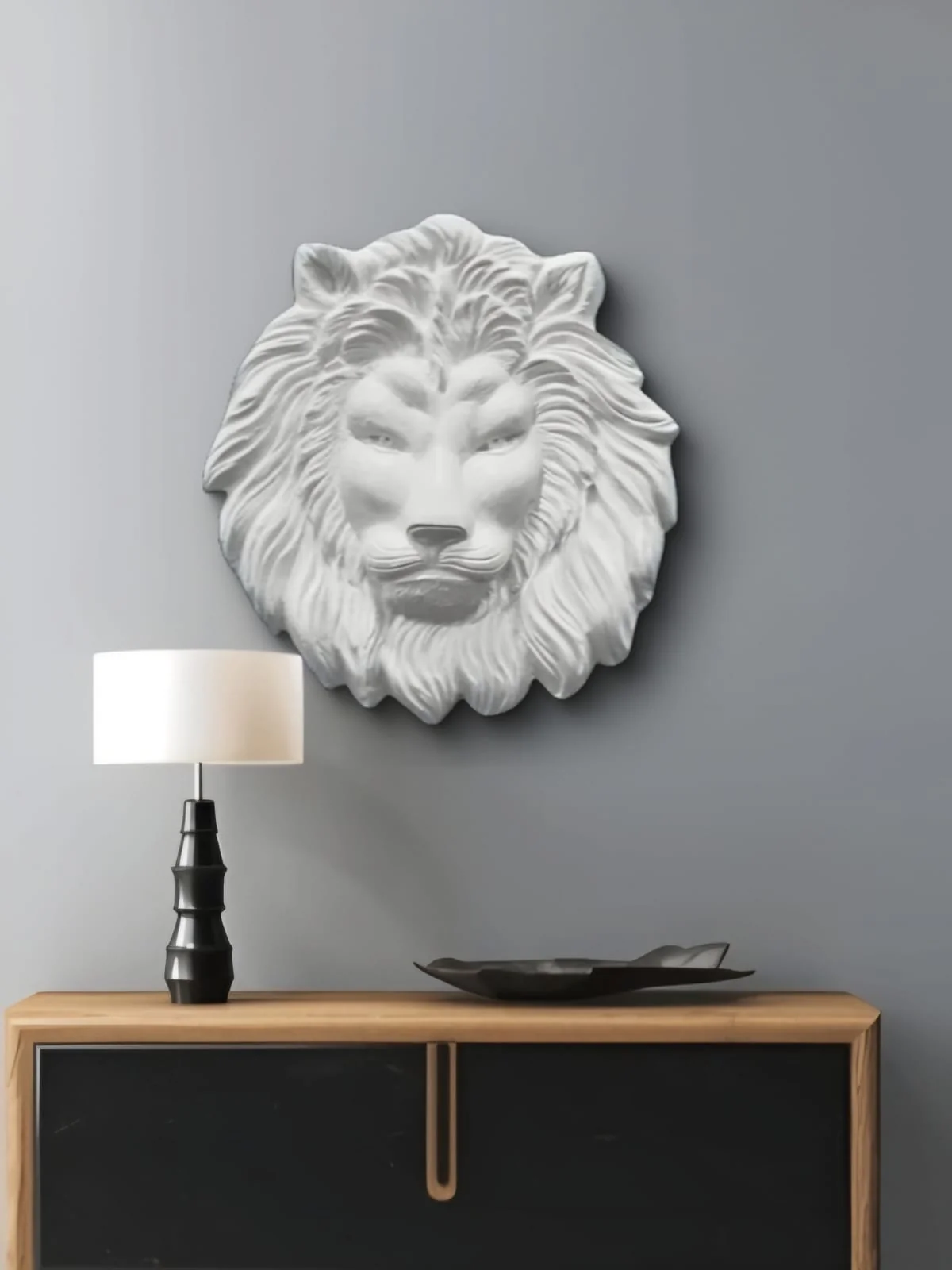 Lion Face 3D Relief Mural Wall Art – 22 Inches | Strength, Majesty & Power - Image 3
