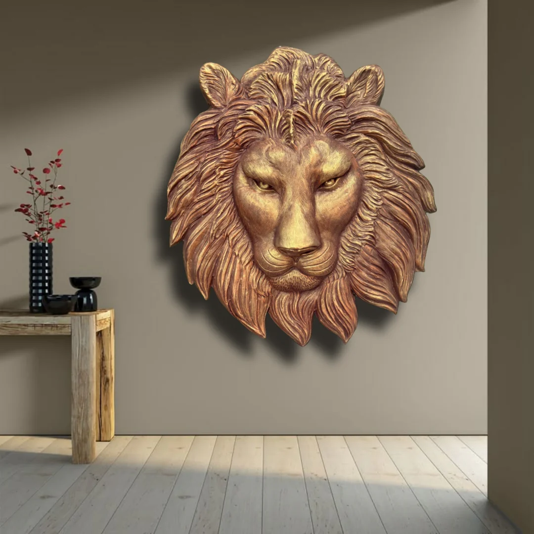 Lion Face 3D Wall Art Sculpture (3x3 Feet)