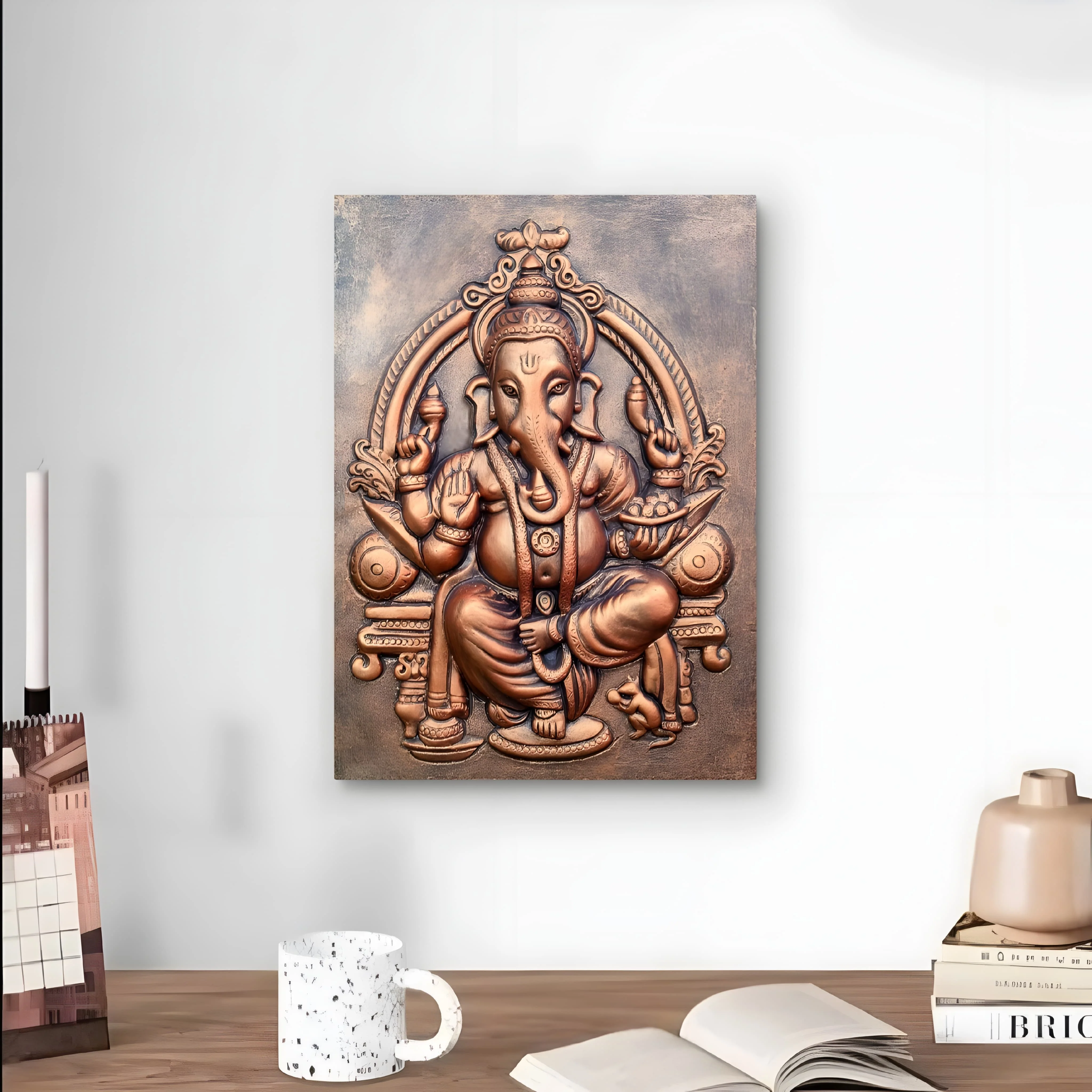 20x15 inch | Ganesha 3D Relief Wall Mural | Handcrafted Wall Art | Perfect for gifting - Image 4