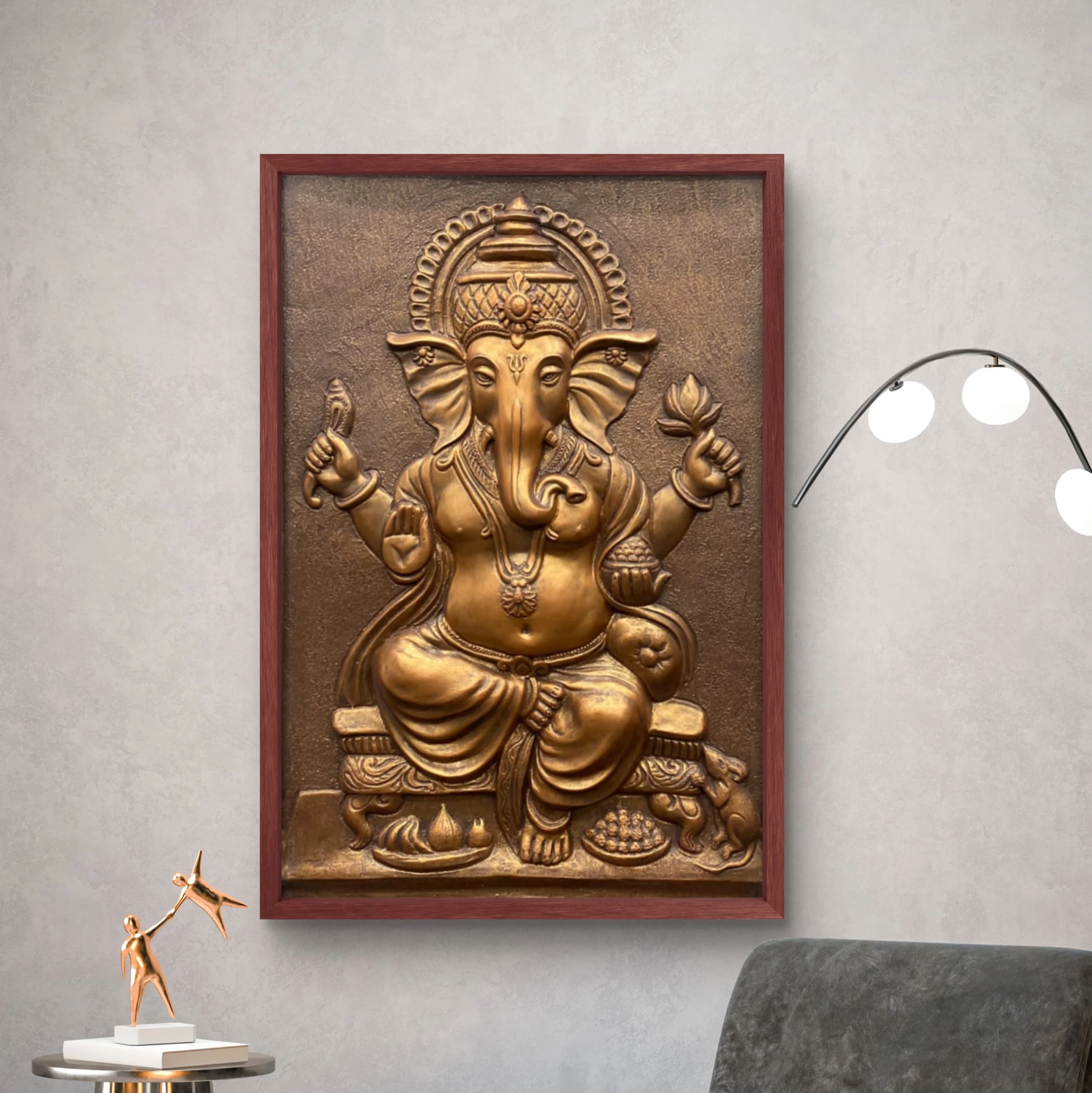 3x2 Feet | New Lord Ganesha 3D Relief Mural - Image 3