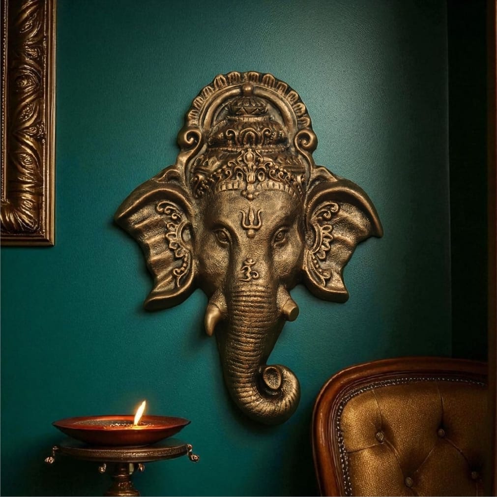 Ganesha Face 3D Wall Art Sculpture (3 × 2.5 Feet)