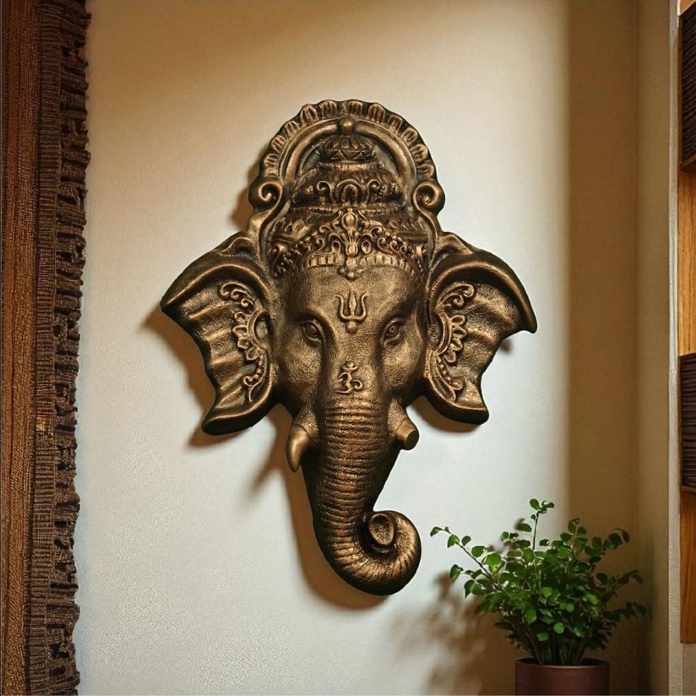 Ganesha Face 3D Wall Art Sculpture (3 × 2.5 Feet) - Image 3