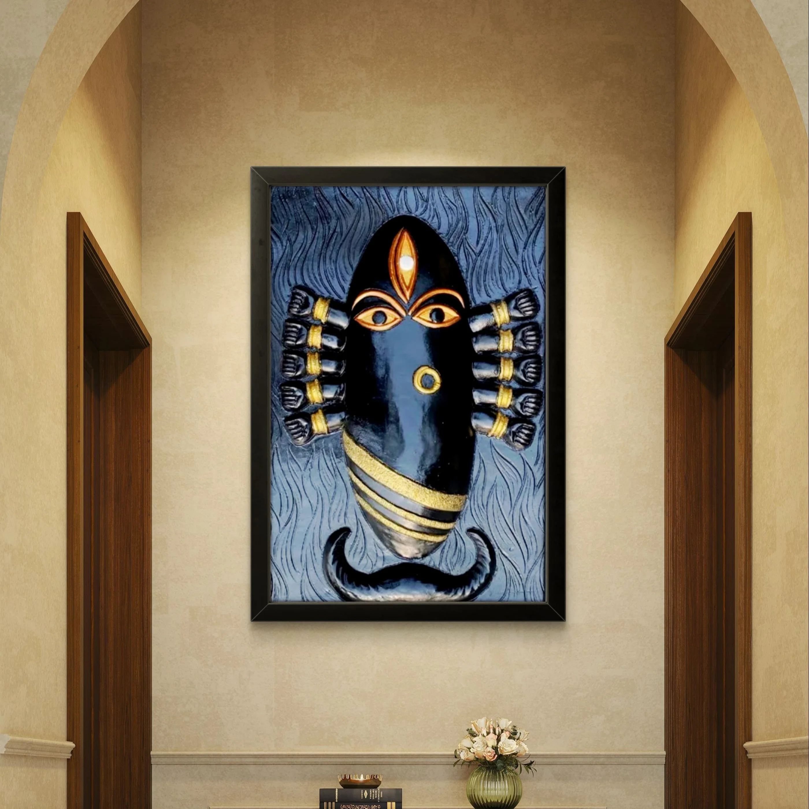 Maa Linga Bhairavi 3D Relief Wall Art – 3x2 Feet | Fierce Grace & Feminine Power - Image 2