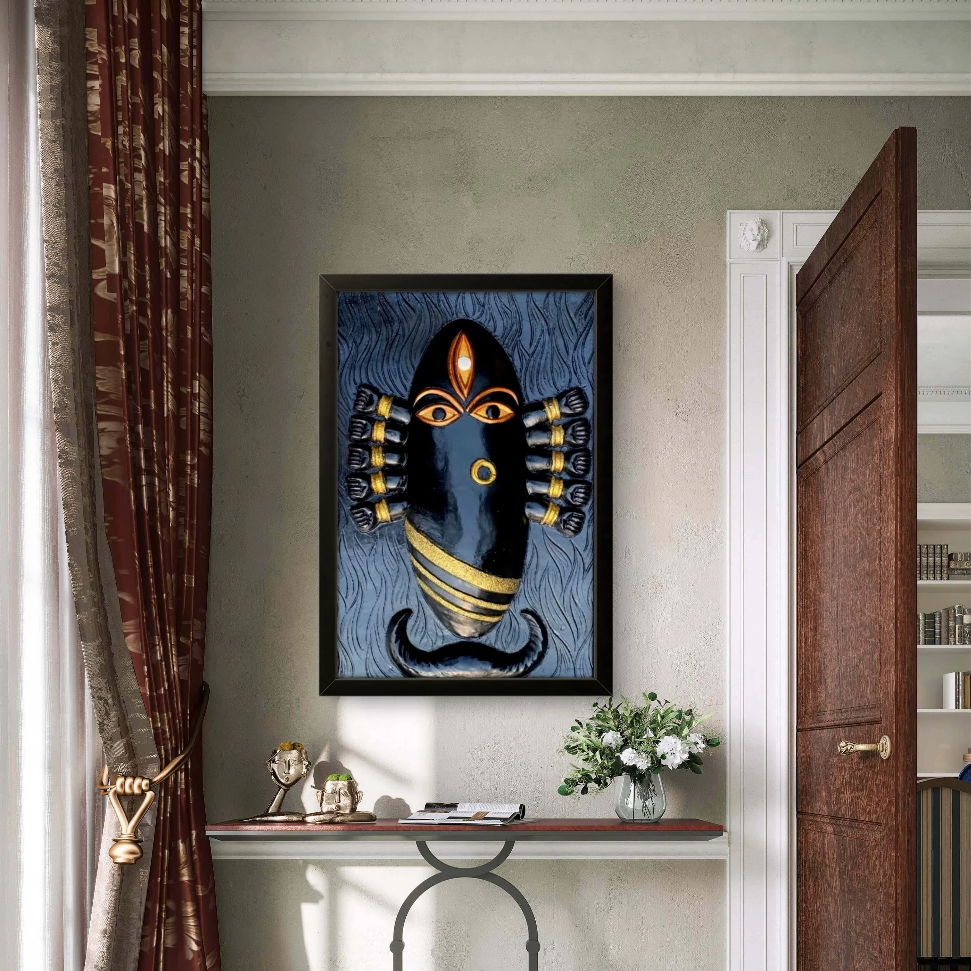 Maa Linga Bhairavi 3D Relief Wall Art – 3x2 Feet | Fierce Grace & Feminine Power - Image 3