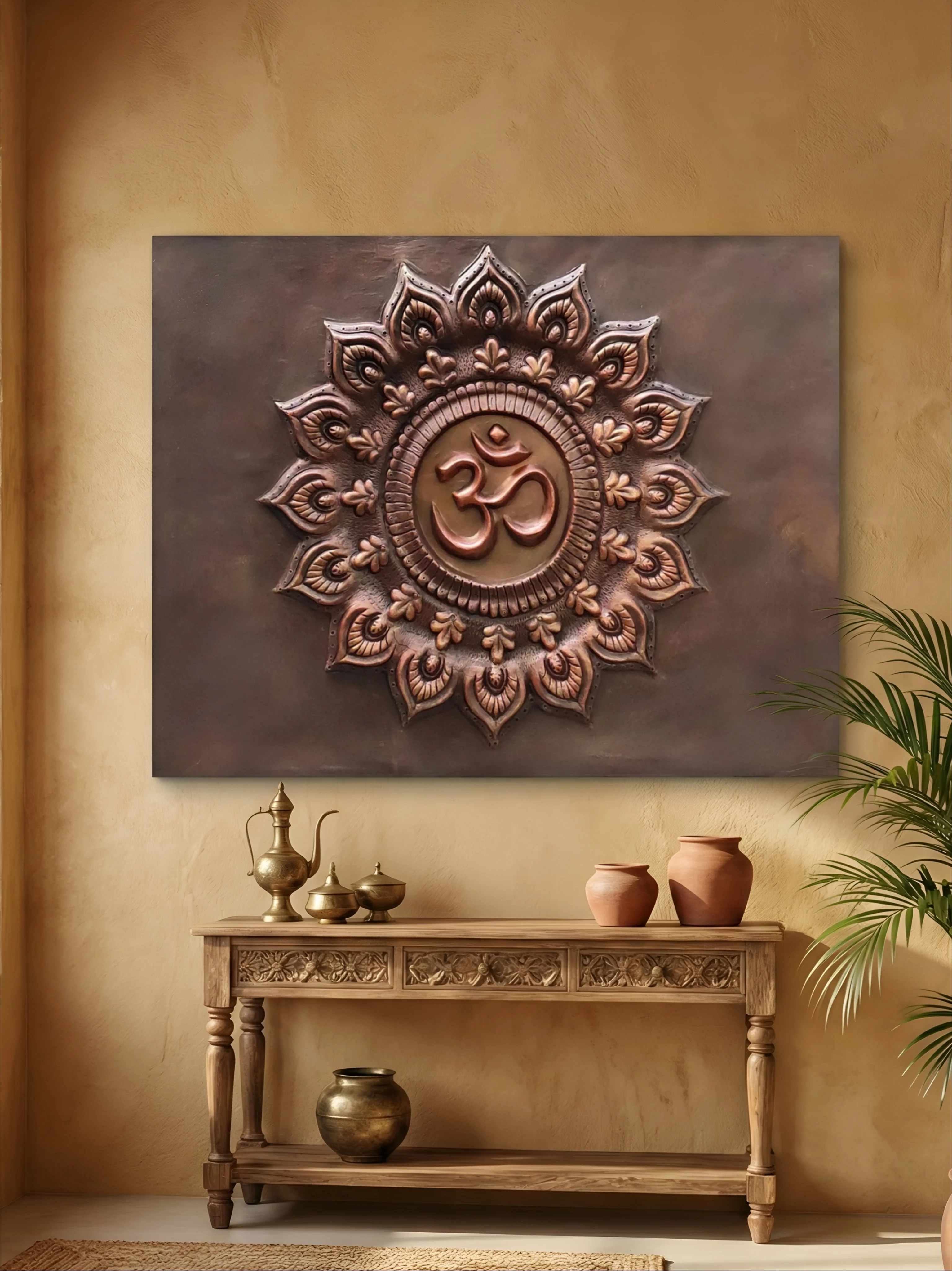 Om 3D Wall Art Sculpture (40×30 In) – Handcrafted Home Decor