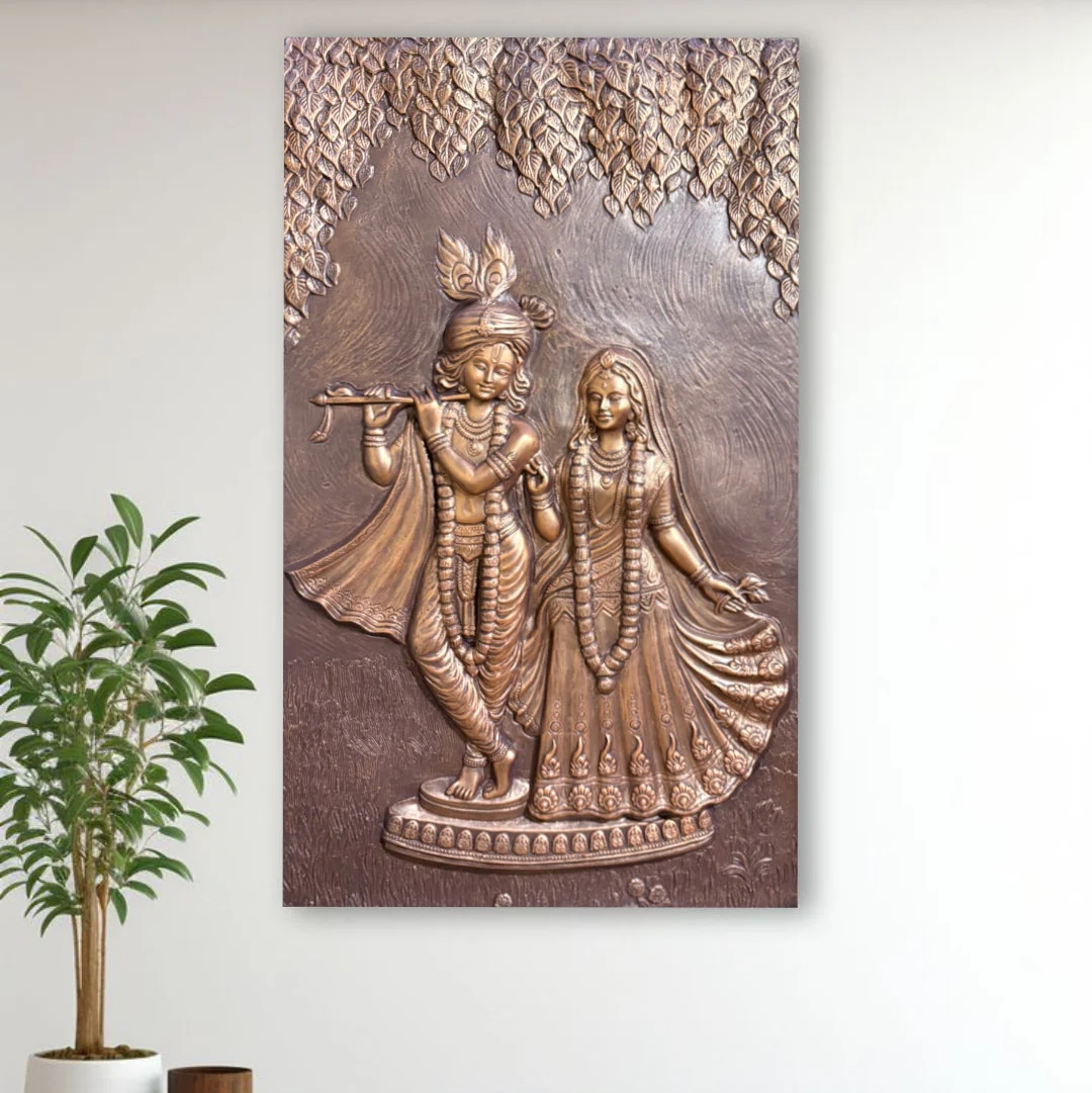 Radha Krishna 3D Wall Art Sculpture (5 × 3 Feet) - Image 3