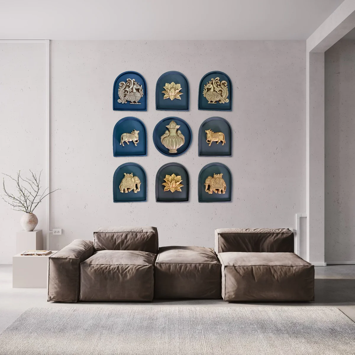 Set of 9 Decorative Wall Motifs – Traditional Indian Art Wall Décor - Image 4